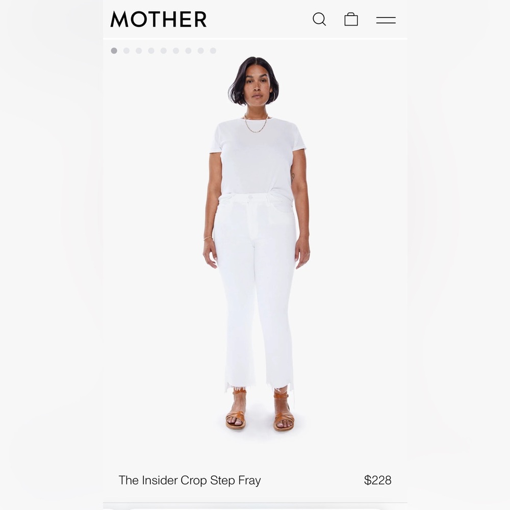MOTHER DENIM sz 30 NWOT INSIDER CROP STEP FRAY WHITE
